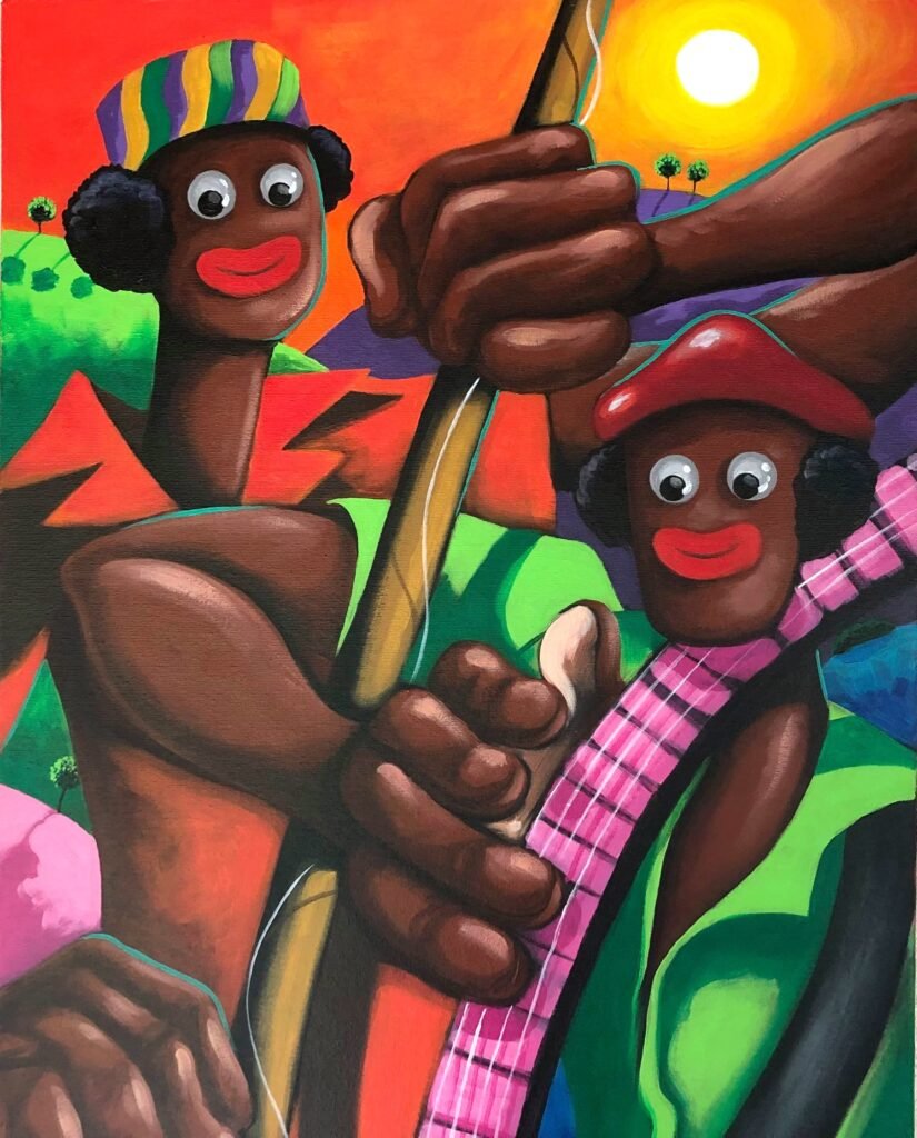 Obra de Juan Gha estilo Infantilismo Mágico Cromático en Arte Corporativo CR